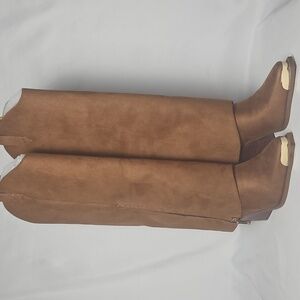 Jessica Simpson Astoli 5M Western Cuff Knee High Boot Tobacco Brown Suede OBX
